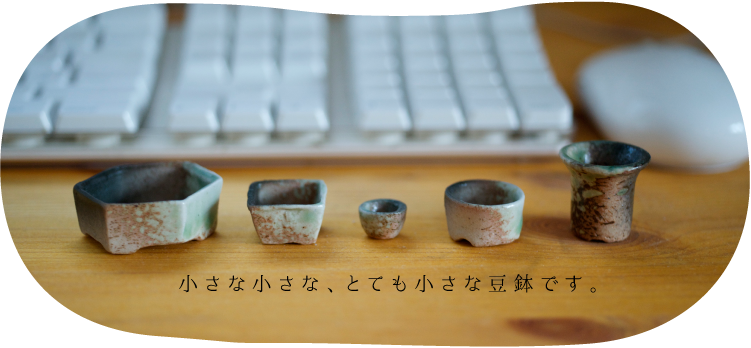 信楽焼の豆盆栽・豆鉢・豆生け花